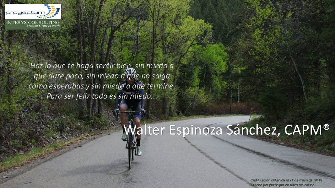 Walter Espinoza Sánchez, CAPM® Walter Espinoza Sánchez, CAPM®